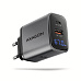 AXAGON ACU-PQ67D GaN nabíječka do sítě 67W, USB-A + USB-C, PD3.0/PPS/QC4+/SFC2.0/Apple, LCD display