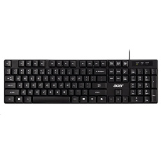 ACER drátová klávesnice AKW100,USB 2.0,5 mil. úhozů,voděodolná,Black