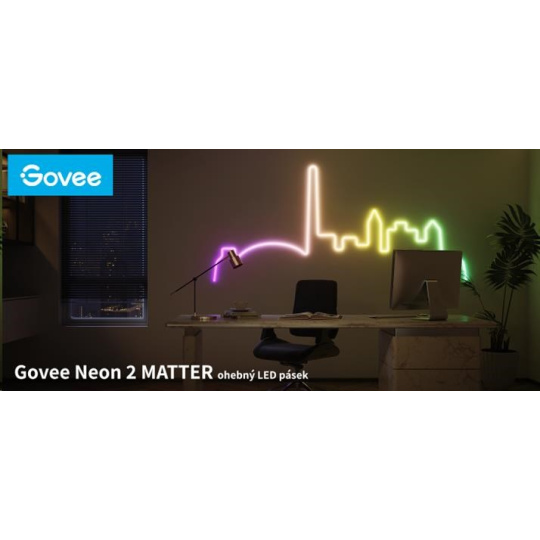 BAZAR - Govee Neon MATTER LED rohová lišta 5m - RGBIC - pošk. obal