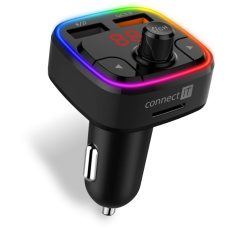 CONNECT IT CarRGB Bluetooth transmitter, 2xUSB+MicroSD, černá