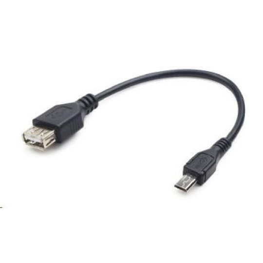 GEMBIRD Kabel USB 2.0 A-Micro B, OTG, 15cm (F/M, pro tablety a smartphone)