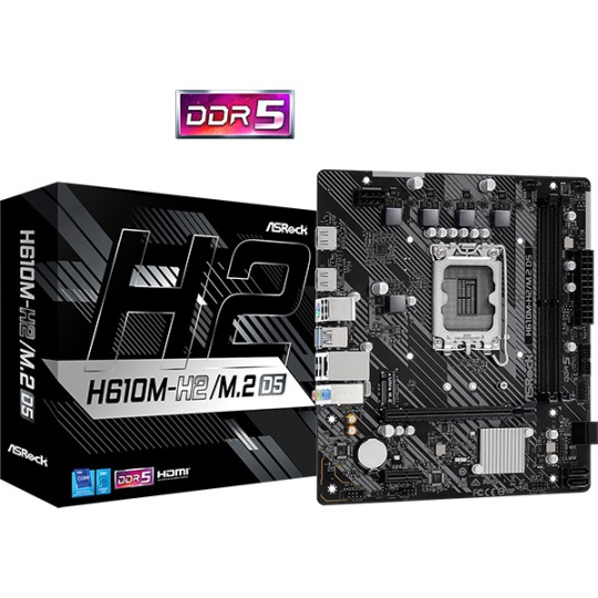 ASRock MB Sc LGA1700 H610M-H2/M.2 D5, Intel H610, 2xDDR5, 2xHDMI, mATX