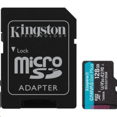 Kingston MicroSDXC karta 128GB Canvas Go! Plus, R:170/W:90MB/s, Class 10, UHS-I, U3, V30, A2 + Adaptér Kingston MicroSDXC karta 128GB Canvas Go! Plus, R:170/W:90MB/s, Class 10, UHS-I, U3, V30, A2 + Adaptér