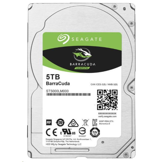 SEAGATE HDD 5TB BARRACUDA, 2.5", SATAIII, 5400RPM, 128MB Cache, 15mm - ROZBALENO SEAGATE HDD 5TB BARRACUDA, 2.5", SATAIII, 5400RPM, 128MB Cache, 15mm - ROZBALENO