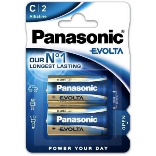 PANASONIC Alkalické baterie EVOLTA Platinum LR14EGE/2BP 1,5V (Blistr 2ks) PANASONIC Alkalické baterie EVOLTA Platinum LR14EGE/2BP 1,5V (Blistr 2ks)