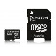 TRANSCEND MicroSDXC karta 64GB Premium, Class 10 UHS-I 400x (R:85/W:35 MB/s) + adaptér