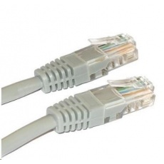 Patch kabel Cat5E, UTP - 0,1m, šedý (prodej po 10 ks)