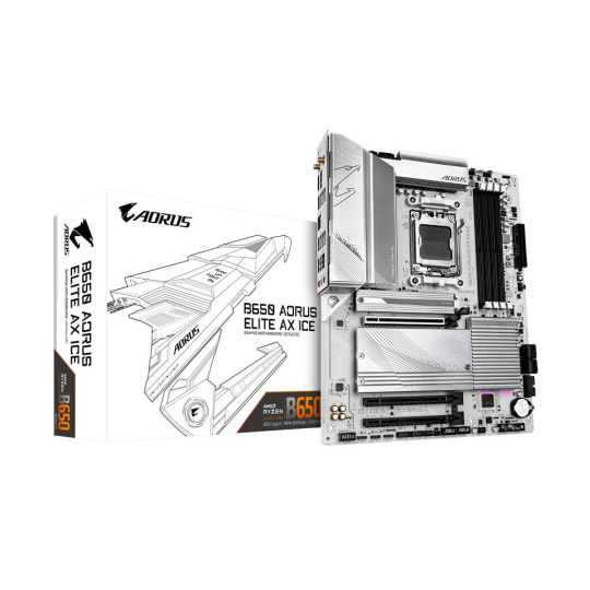 BAZAR - GIGABYTE MB Sc AM5 B650 A ELITE AX ICE, AMD B650, 4xDDR5, 1xDP, 1xHDMI, WiFi - Rozbaleno (Komplet)