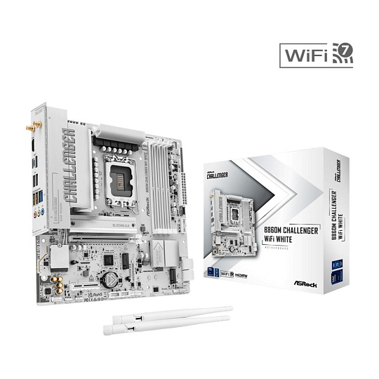 ASRock MB Sc LGA1851 B860M Challenger WiFi WHITE, Intel B860, 4xDDR5,1xHDMI, WiFi, mATX ASRock MB Sc LGA1851 B860M Challenger WiFi WHITE, Intel B860, 4xDDR5,1xHDMI, WiFi, mATX