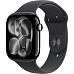 Apple Watch Series 11 GPS + Cellular 42mm Jet Black Aluminium Case with Black Sport Band - S/M