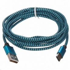 CELLFISH univerzální pletený kabel, USB-C, 2 m, modrá