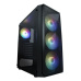 VeinX case ME19A Mid Tower, bez zdroje, 1x USB3.0, 1x USB2.0, 4x 120mm ARGB Fan, 1x ARGB Controller, černá