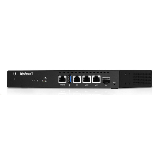 UBNT EdgeMAX EdgeRouter 4 [1GHz quad-core CPU, 1GB RAM, EdgeOS, 3 gigabitové porty + 1xSFP slot, fanless] - rozbaleno