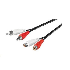 PREMIUMCORD Kabel prodlužovací audio 2x Cinch - 2x Cinch (RCA, M/F) 2m PREMIUMCORD Kabel prodlužovací audio 2x Cinch - 2x Cinch (RCA, M/F) 2m