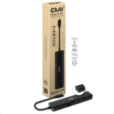 Club3D hub USB-C 3.2 Gen1 7in1 Hub HDMI 4K60Hz, 2x SD card, 2x USB-A, USB-C PD - nabíjení 100W, RJ45 Club3D hub USB-C 3.2 Gen1 7in1 Hub HDMI 4K60Hz, 2x SD card, 2x USB-A, USB-C PD - nabíjení 100W, RJ45