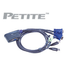 ATEN přepínač KVM 2-port VGA KVMP USB2.0, mini, audio, 1,8m kabely ATEN přepínač KVM 2-port VGA KVMP USB2.0, mini, audio, 1,8m kabely