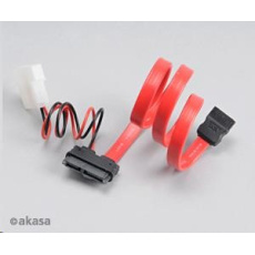 AKASA kabel SATA kombinovany kabel pro připojení slim DVD a BR mechanik, 40cm AKASA kabel SATA kombinovany kabel pro připojení slim DVD a BR mechanik, 40cm
