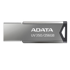 ADATA Flash Disk 256GB UV350, USB 3.2 Dash Drive, tmavě stříbrná textura kov ADATA Flash Disk 256GB UV350, USB 3.2 Dash Drive, tmavě stříbrná textura kov