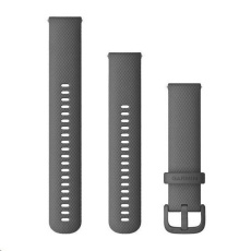 Garmin řemínek Quick Release 20mm, silikonový šedý, plastová přezka Garmin řemínek Quick Release 20mm, silikonový šedý, plastová přezka