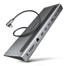 AXAGON HMC-4KX3 USB 5Gbps hub, 3x USB-A, 2x HDMI, DP, RJ-45 GLAN, SD/microSD, audio, PD 100W, kabel USB-C 40cm AXAGON HMC-4KX3 USB 5Gbps hub, 3x USB-A, 2x HDMI, DP, RJ-45 GLAN, SD/microSD, audio, PD 100W, kabel USB-C 40cm