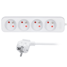 Solight prodlužovací přívod, 4 zásuvky, bílý, 1,5m Solight prodlužovací přívod, 4 zásuvky, bílý, 1,5m