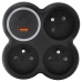 Solight rozbočka, 3x 15A, USB A+C rychlonabíječka 20W PD, matná černá