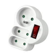 Konnoc DX-FZBK-01/01-2 rozbočka 1xkul.+2xplochá zásuvka s vypínačem Konnoc DX-FZBK-01/01-2 rozbočka 1xkul.+2xplochá zásuvka s vypínačem