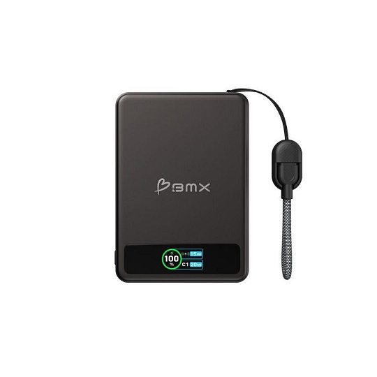 BMX SolidSafe™ 5K Solid-State Magnetic Power Bank, Black BMX SolidSafe™ 5K Solid-State Magnetic Power Bank, Black