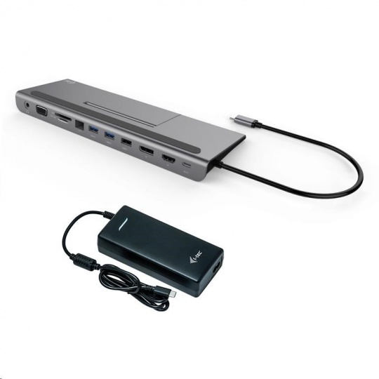 iTec USB-C Metal Low Profile 4K Triple Display Docking Station + Power Delivery 85 W + charger