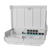 MikroTik CSS610-1Gi-7R-2S+OUT reverzní PoE switch, 8x Gigabit, 2x SFP+, 1x PoE out, 7x PoE in, 56Gbps