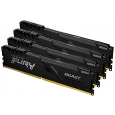 KINGSTON DIMM DDR4 16GB (Kit of 4) 2666MT/s CL16 FURY Beast Černá