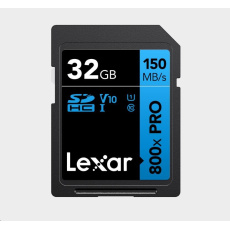 Lexar SDHC 800x Pro UHS-I cards, C10 (V10) U1, R150, 32GB Lexar SDHC 800x Pro UHS-I cards, C10 (V10) U1, R150, 32GB