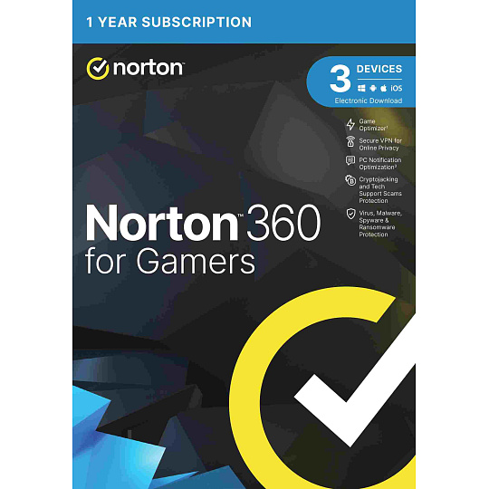 NORTON 360 FOR GAMERS 50GB CZ 1 uzivatel pro 3 zarizeni  na 1 rok ESD 1+1 (50%)