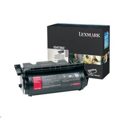 LEXMARK černý toner pro T630, T632, T634 na 21000 stran (12A7362)