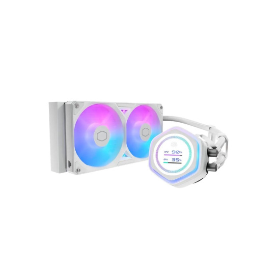 Cooler Master vodní chladič MasterLiquid Atmos II LCD 240, 2x120mm, LGA1851, AM5, bílá