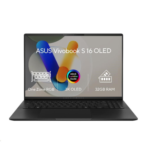 ASUS NTB Vivobook S 16 (S5606CA-OLED046X), Ultra 7-255H, 16" 2880 x 1800, 32GB, 1TB SSD, Intel Arc, W11 Pro, Black ASUS NTB Vivobook S 16 (S5606CA-OLED046X), Ultra 7-255H, 16" 2880 x 1800, 32GB, 1TB SSD, Intel Arc, W11 Pro, Black