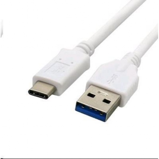 Kabel C-TECH USB 3.0 AM na USB-C kabel (AM/CM), 1m, bílý