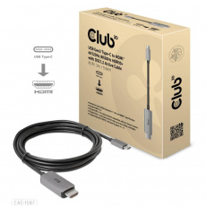 Club3D kabel USB-C na HDMI, 4K120Hz 8K60Hz HDR10 s DSC1.2, Aktivní kabel, M/M, 3m