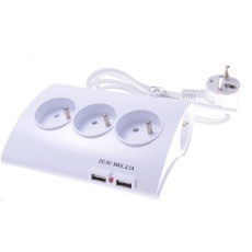 PREMIUMCORD Prodlužovací přívod 230V 1,5m 5zásuvek+vypínač+2x USB 2A PREMIUMCORD Prodlužovací přívod 230V 1,5m 5zásuvek+vypínač+2x USB 2A