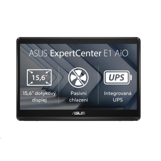 ASUS PC AiO ExpertCenter E1 (E1600WKAT-BA079X),N4500,15,6" FHD, 4GB,128GB SSD,Intel UHD,RS-232,Win11 Pro,UPS,Black