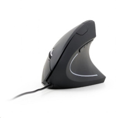 BAZAR - GEMBIRD myš MUS-ERGO-01, drátová, optická, vertikální, 1200-3200 dpi, USB, černá - Poškozený obal (Komplet)