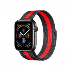 COTECi ocelový magnetický řemínek pro Apple Watch 42 / 44mm černá/červená COTECi ocelový magnetický řemínek pro Apple Watch 42 / 44mm černá/červená