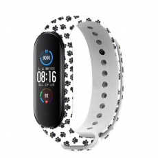 Rhinotech řemínek pro Xiaomi Mi Band 6 bílá - motiv stopy Rhinotech řemínek pro Xiaomi Mi Band 6 bílá - motiv stopy