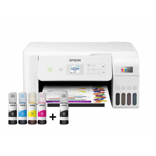 EPSON tiskárna ink EcoTank L3266, 3v1, A4, 1440x5760dpi, 33ppm, USB, Wi-Fi, bílá