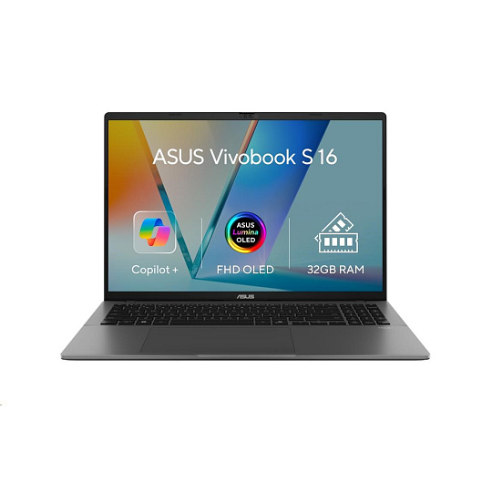 ASUS NTB Vivobook S 16 (M3607GA-OLED078X), Ryzen AI 9 H 465, 16" 1920 x 1200, 32GB, 1TB SSD, Radeon, W11 Pro, Gray ASUS NTB Vivobook S 16 (M3607GA-OLED078X), Ryzen AI 9 H 465, 16" 1920 x 1200, 32GB, 1TB SSD, Radeon, W11 Pro, Gray