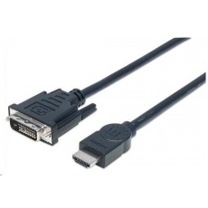 MANHATTAN kabel HDMI Male to DVI-D 24+1 Male, Dual Link, Black, 3m