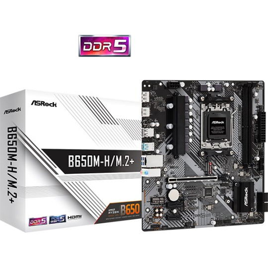 ASRock MB Sc AM5 B650M-H/M.2+, AMD B650, 2xDDR5, 1xDP, 1xHDMI, mATX