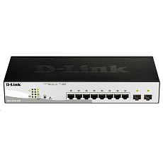 BAZAR - D-Link DGS-1210-10P 10-port Gigabit Smart+ PoE Switch, 8x GbE PoE+, 2x SFP, PoE 65W, fanless - Poškozený obal