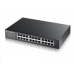 Zyxel GS1900-24E 24-port Desktop Gigabit Web Smart switch: 24x Gigabit metal, IPv6, 802.3az (Green), fanless, rack kit