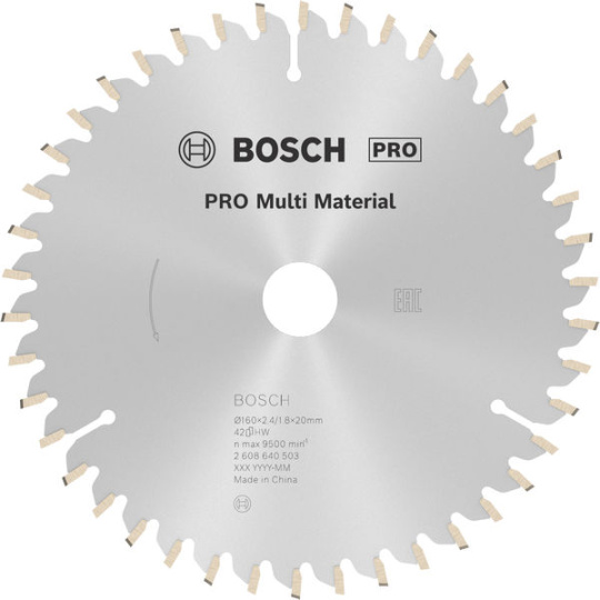 Bosch pilový kotouč PRO Multi Material pro okružní pilu, 160 × 2,4 × 20 mm